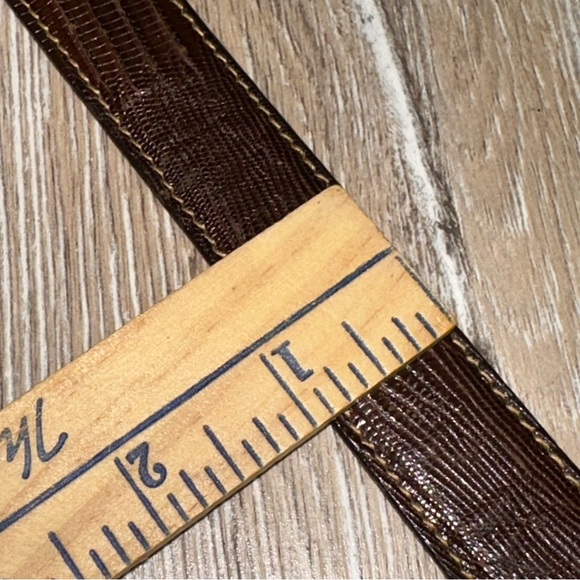 Vintage Crookhorn Davis Men’s Teju Lizard Skin Belt Calf Leather Solid Preppy - Picture 8 of 8